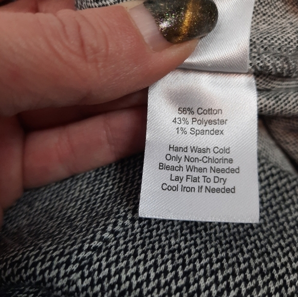 Crosby Black & White Herringbone Casual Trousers Front Seam‎ Size Large Women's - Picture 7 of 9